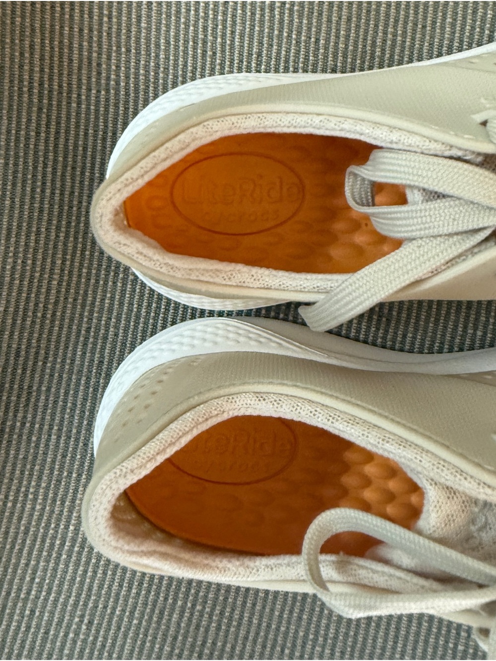 CROCS Women’s LiteRide 360 Pacer Sneakers in Cream with Orange Insole 10 Wide - Picture 7 of 7